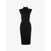 House Of Cb Womens Gaia Turtleneck Cotton-blend Midi Dress Black In Black