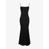 House Of Cb Womens Joan Square-neck Lace-embroidered Woven Maxi Dress Black