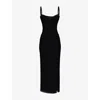 House Of Cb Womens Black Lini Corset-bodice Stretch-mesh Maxi Dress In Multi