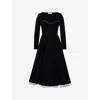 House Of Cb Womens  Mademoiselle Velvet Tulle Midi Dress In Black