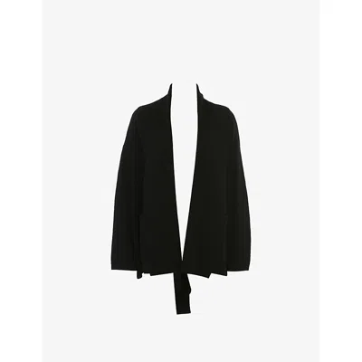 House Of Cb Womens Black Madison Relaxed-fit Wool Cardigan