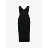 House Of Cb Womens Black Magdalena Sweetheart-neck Embroidered Stretch-knit Midi Dress In Black