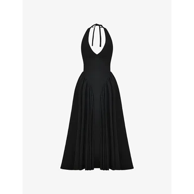 House Of Cb Womens  Marilyn Halter Midi Dress In Black