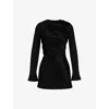 House Of Cb Womens Black Mariska Open-back Satin Mini Dress In Black