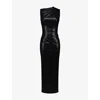 House Of Cb Womens Black Maya Sleeveless Faux-leather Maxi Dress In Black