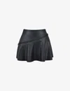 House Of Cb Womens Black Nova Braided-trim Faux-leather Mini Skirt In Black