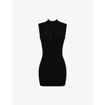 House Of Cb Womens Black Rosa Cut-out Stretch-crepe Mini Dress