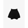 House Of Cb Womens Black Rosina Flared Wool-blend Mini Skirt In Black