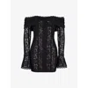 House Of Cb Womens Sadie Off-shoulder Lace Mini Dress Black In Black