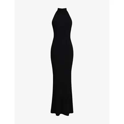 House Of Cb Womens Black Sadira Open-back Jersey Maxi Dress