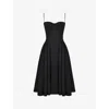 House Of Cb Womens Samaria Corseted Woven Midi Dress Black
