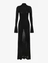 House Of Cb Womens Black Sancha Backless Stretch-knit Maxi Dress In Black