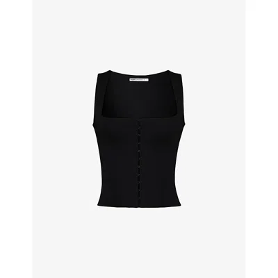 House Of Cb Womens Black The Balconette Woven Corset To
