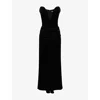 House Of Cb Womens Black Vienne Plunge-neck Stretch-velvet Maxi Dress In Animal Print