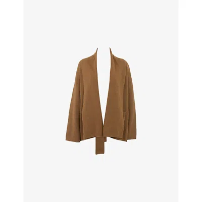 House Of Cb Womens Camel Madison Relaxed-fit Wool Cardigan In Brown