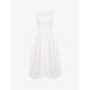 House Of Cb Womens White Cindy Cut-out Woven Midi Dress