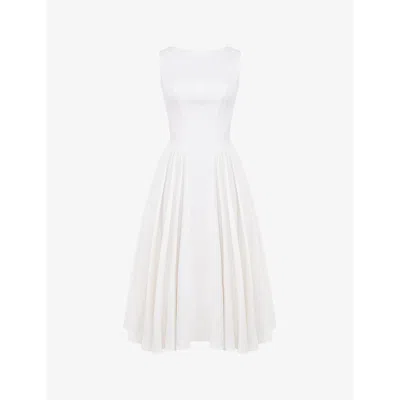 House Of Cb Womens White Cindy Cut-out Woven Midi Dress