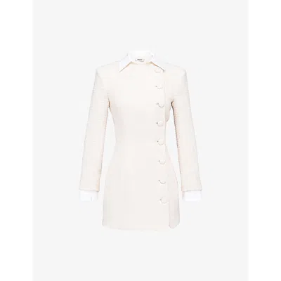 House Of Cb Womens Leoni Boucle Tweed Mini Dress Cream