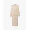 House Of Cb Womens Cream Sander Funnel-neck Double-breasted Woven Coat Xs In Cream