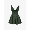 House Of Cb Womens Emmeliette Satin Mini Dress Forest Green Xs