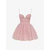 House Of Cb Womens French Rose Emmeliette Satin Mini Dress