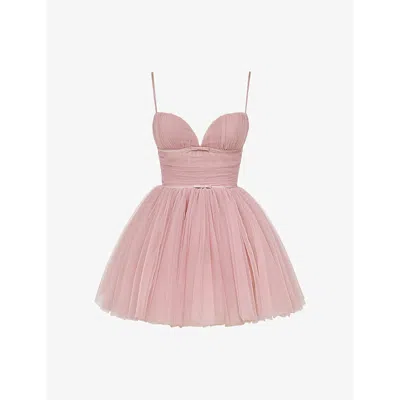 House Of Cb Womens French Rose Emmeliette Satin Mini Dress