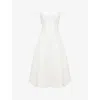House Of Cb Womens White Georgiana Slim-fit Strapless Stretch-cotton Midi Dress In White