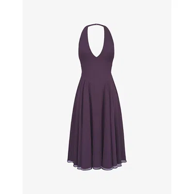 HOUSE OF CB WOMENS HOUSE OF CB SOLADA HALTER GEORGETTE WOVEN SUNDRESS