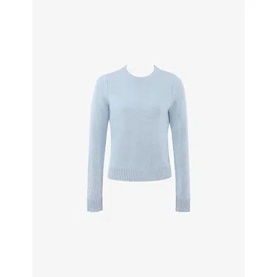 House Of Cb Womens Cornflowerblue Abbie Crewneck Merino-wool Jumper In Blue