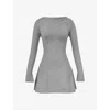 House Of Cb Womens Grey Angelique Long-sleeved Stretch-woven Mini Dress In Grey