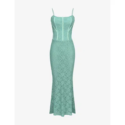 House Of Cb Womens Antonina Corset Lace Maxi Dress Jade