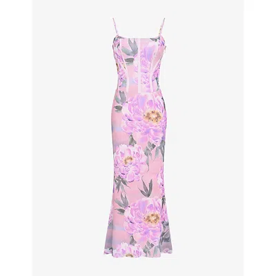 House Of Cb Womens Antonina Corset Lace Maxi Dress Pink Floral
