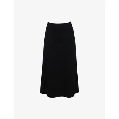 House Of Cb Womens Black Asti A-line Stretch-woven Midi Skirt