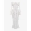 House Of Cb Womens Vintage Cream Floral Belle Off-the-shoulder Stretch-lace Maxi Dress In Vintage Cream Floral