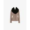 House Of Cb Womens Buckingham Hourglass Slim-fit Stretch-woven Jacket Puppytooth Check In Puppytooth Check
