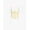 House Of Cb Womens  Callie Lace-up Stretch-cotton Corset Top