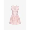 House Of Cb Womens Cloud Dancer Carmel Floral-print Stretch-cotton Mini Dress In Pink