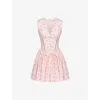 House Of Cb Womens Cloud Dancer Carmel Floral-print Stretch-cotton Mini Dress In Pink
