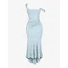 House Of Cb Womens Bluebell Cesca Floral-print Corseted Stretch-woven Maxi Dress