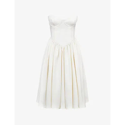 House Of Cb Womens  Coco Satin Midi Dress In Vintage Ivory