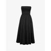 House Of Cb Womens Contessa Corseted-bodice Satin Midi Dress Black In Black