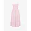 House Of Cb Womens Contessa Strapless Corset Woven Midi Dress Parisian Pink In Parisian Pink