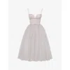 Shop House Of Cb Of Cb Womens French Dove Countess Tulle Midi Dress