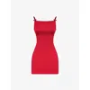 House Of Cb Womens Dainty Square-neck A-line Satin Mini Dress Scarlet In Scarlet