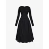 House Of Cb Womens Duchess Corset-bodice Lace Midi Dress Black In Black