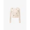 House Of Cb Womens  Evelina Strawberry-embroidered Wool Cardigan In Cream