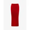 House Of Cb Womens Red Faith Slim-fit Knitted Midi Skirt In Red