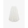 House Of Cb Francine Cotton Eyelet Skirt In Snowdrop