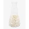 House Of Cb Womens Ivory Gabrielle Ruffled Organza-blend Bridal Gown Xs In Ivory