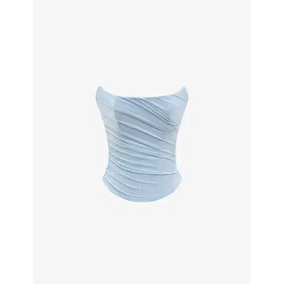 House Of Cb Womens Bluebell Hallie Strapless Corseted Stretch-woven Maxi Dress